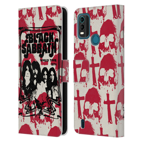 Black Sabbath Key Art Skull Cross World Tour Leather Book Wallet Case Cover For Nokia G11 Plus