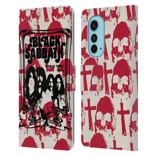 Black Sabbath Key Art Skull Cross World Tour Leather Book Wallet Case Cover For Motorola Edge (2022)