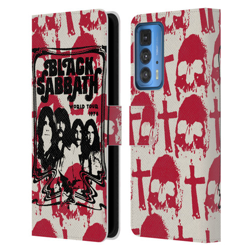 Black Sabbath Key Art Skull Cross World Tour Leather Book Wallet Case Cover For Motorola Edge 20 Pro