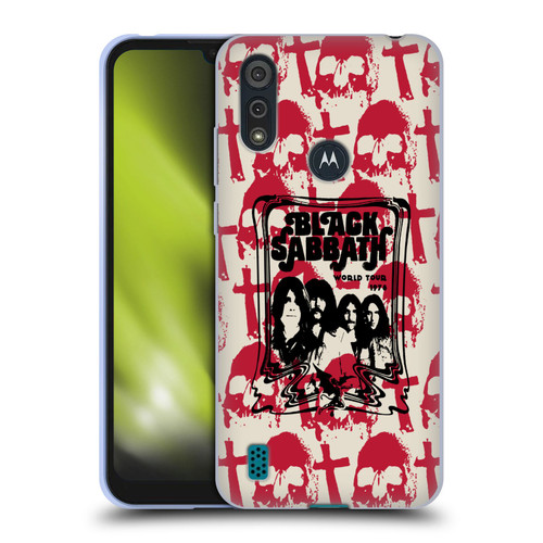 Black Sabbath Key Art Skull Cross World Tour Soft Gel Case for Motorola Moto E6s (2020)