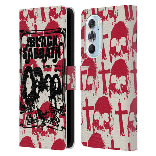 Black Sabbath Key Art Skull Cross World Tour Leather Book Wallet Case Cover For Motorola Edge X30
