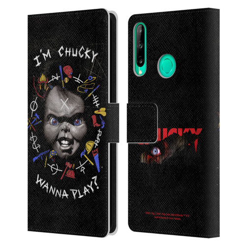 Child's Play Key Art Wanna Play Grunge Leather Book Wallet Case Cover For Huawei P40 lite E