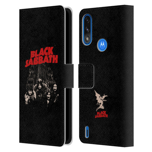 Black Sabbath Key Art Red Logo Leather Book Wallet Case Cover For Motorola Moto E7 Power / Moto E7i Power