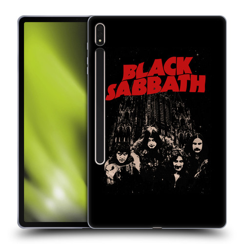 Black Sabbath Key Art Red Logo Soft Gel Case for Samsung Galaxy Tab S8 Plus