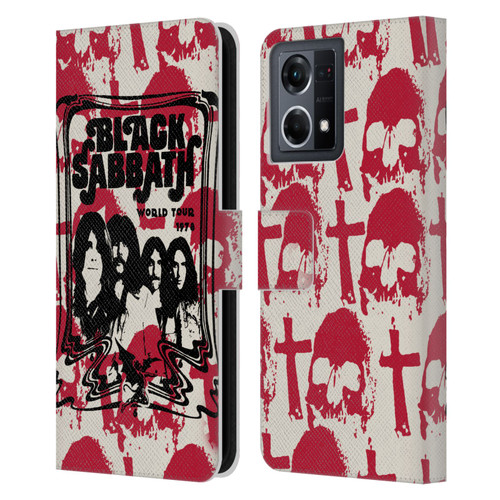 Black Sabbath Key Art Skull Cross World Tour Leather Book Wallet Case Cover For OPPO Reno8 4G
