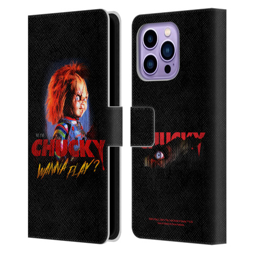 Child's Play Key Art Wanna Play 2 Leather Book Wallet Case Cover For Apple iPhone 14 Pro Max