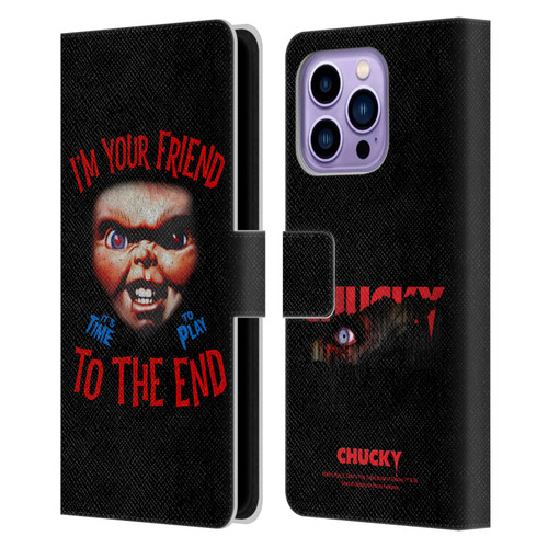 Child's Play Key Art Friend To The End Leather Book Wallet Case Cover For Apple iPhone 14 Pro Max