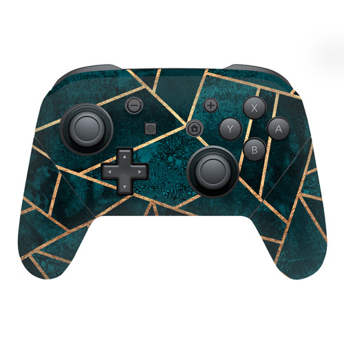 Elisabeth Fredriksson Art Mix Deep Teal Stone Vinyl Sticker Skin Decal Cover for Nintendo Switch Pro Controller