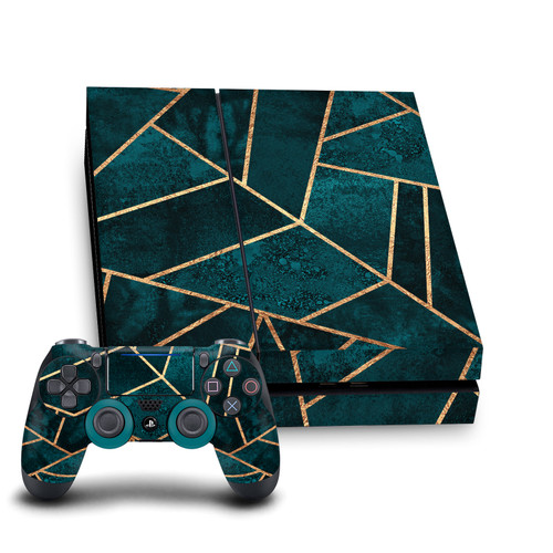 Elisabeth Fredriksson Art Mix Deep Teal Stone Vinyl Sticker Skin Decal Cover for Sony PS4 Console & Controller