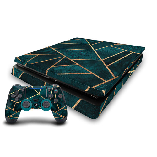Elisabeth Fredriksson Art Mix Deep Teal Stone Vinyl Sticker Skin Decal Cover for Sony PS4 Slim Console & Controller