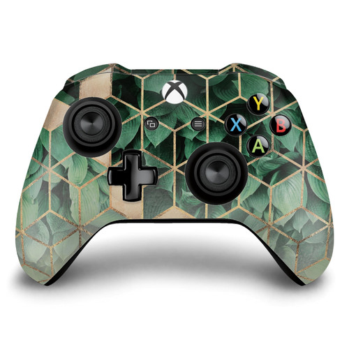 Elisabeth Fredriksson Art Mix Leaves And Cubes Vinyl Sticker Skin Decal Cover for Microsoft Xbox One S / X Controller
