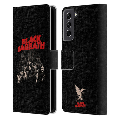 Black Sabbath Key Art Red Logo Leather Book Wallet Case Cover For Samsung Galaxy S21 FE 5G
