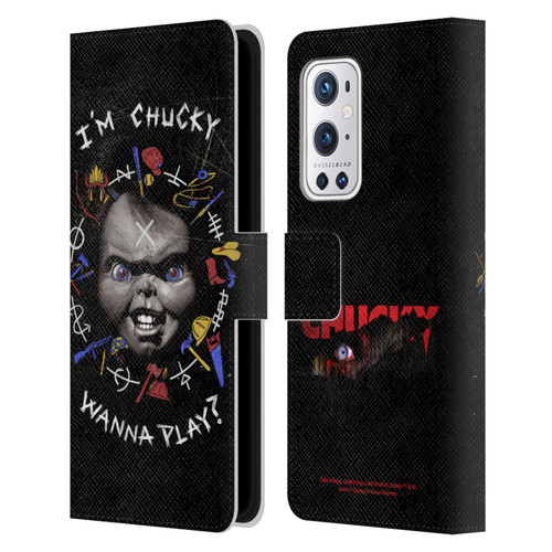 Child's Play Key Art Wanna Play Grunge Leather Book Wallet Case Cover For OnePlus 9 Pro