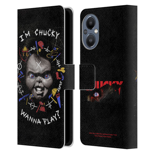 Child's Play Key Art Wanna Play Grunge Leather Book Wallet Case Cover For OnePlus Nord N20 5G