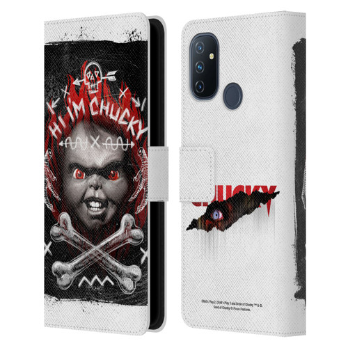 Child's Play Key Art Hi I'm Chucky Grunge Leather Book Wallet Case Cover For OnePlus Nord N100