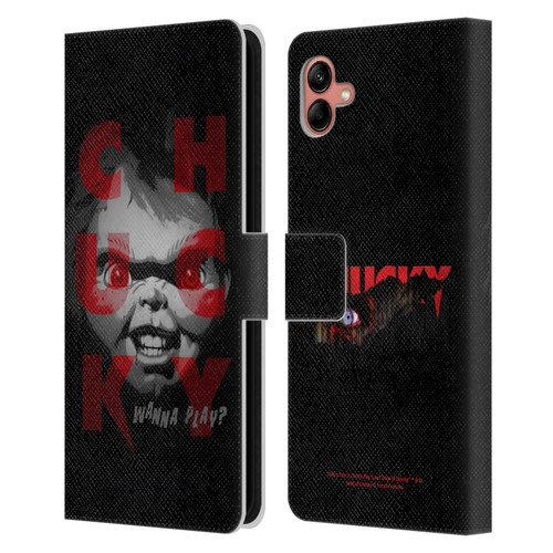 Child's Play Key Art Wanna Play 3 Leather Book Wallet Case Cover For Samsung Galaxy A04 (2022)