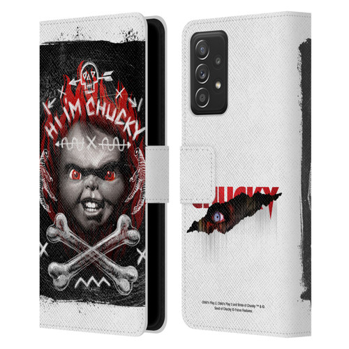 Child's Play Key Art Hi I'm Chucky Grunge Leather Book Wallet Case Cover For Samsung Galaxy A52 / A52s / 5G (2021)