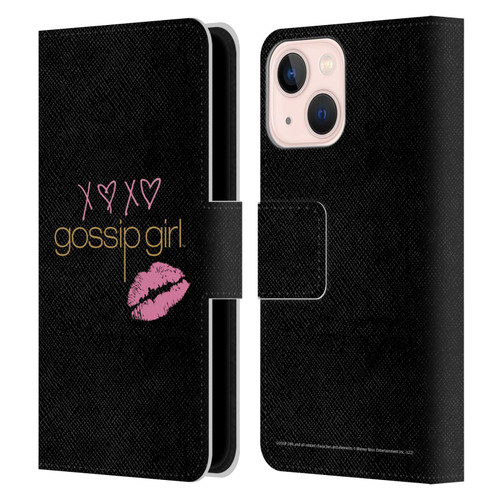 Gossip Girl Graphics XOXO Leather Book Wallet Case Cover For Apple iPhone 13 Mini