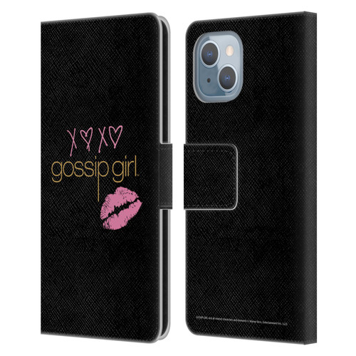 Gossip Girl Graphics XOXO Leather Book Wallet Case Cover For Apple iPhone 14