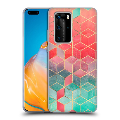 Elisabeth Fredriksson Cubes Collection Rose And Turquoise Soft Gel Case for Huawei P40 Pro / P40 Pro Plus 5G