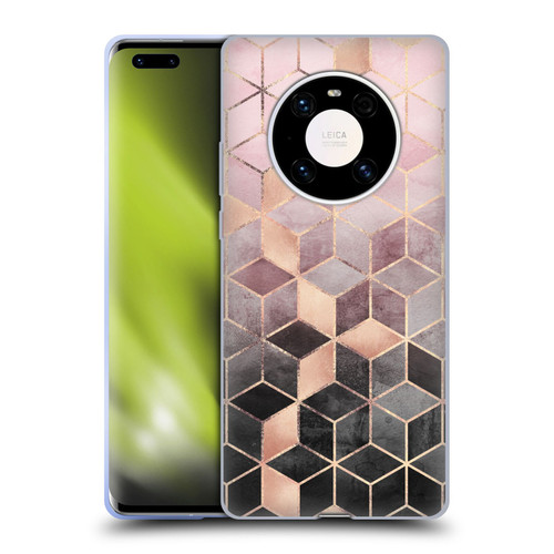 Elisabeth Fredriksson Cubes Collection Pink And Grey Gradient Soft Gel Case for Huawei Mate 40 Pro 5G