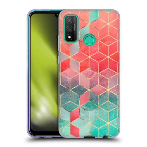 Elisabeth Fredriksson Cubes Collection Rose And Turquoise Soft Gel Case for Huawei P Smart (2020)
