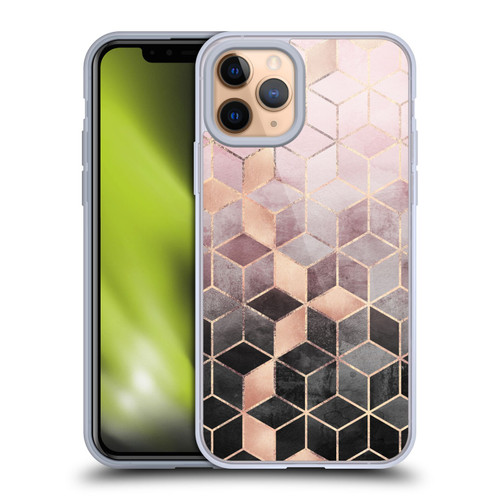 Elisabeth Fredriksson Cubes Collection Pink And Grey Gradient Soft Gel Case for Apple iPhone 11 Pro