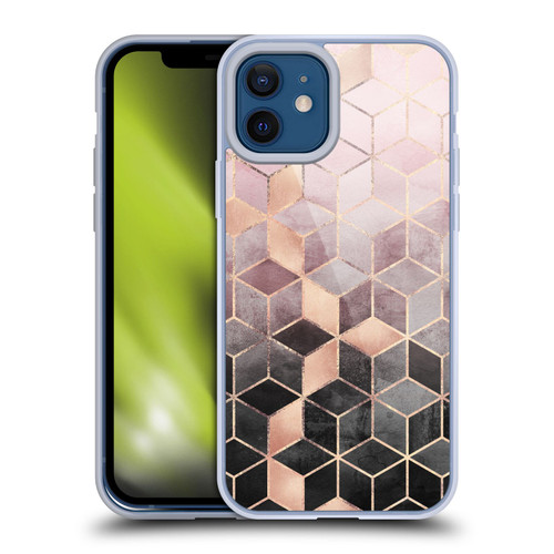 Elisabeth Fredriksson Cubes Collection Pink And Grey Gradient Soft Gel Case for Apple iPhone 12 / iPhone 12 Pro