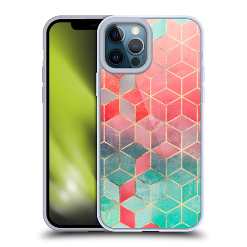 Elisabeth Fredriksson Cubes Collection Rose And Turquoise Soft Gel Case for Apple iPhone 12 Pro Max