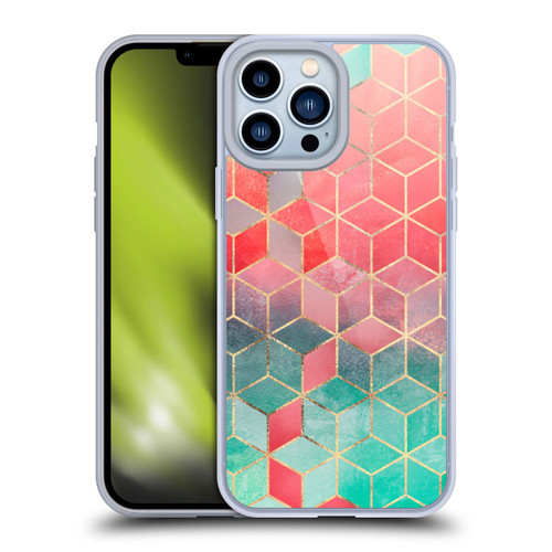 Elisabeth Fredriksson Cubes Collection Rose And Turquoise Soft Gel Case for Apple iPhone 13 Pro Max