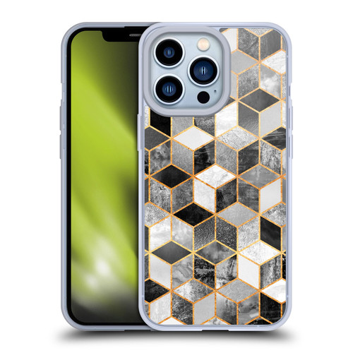 Elisabeth Fredriksson Cubes Collection Black And White Soft Gel Case for Apple iPhone 13 Pro