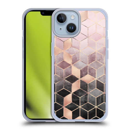 Elisabeth Fredriksson Cubes Collection Pink And Grey Gradient Soft Gel Case for Apple iPhone 14