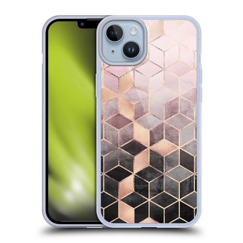 Elisabeth Fredriksson Cubes Collection Pink And Grey Gradient Soft Gel Case for Apple iPhone 14 Plus