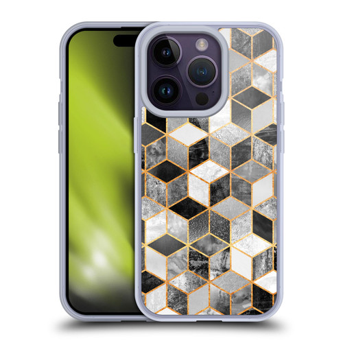 Elisabeth Fredriksson Cubes Collection Black And White Soft Gel Case for Apple iPhone 14 Pro