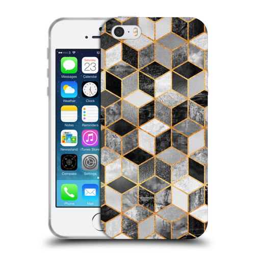 Elisabeth Fredriksson Cubes Collection Black And White Soft Gel Case for Apple iPhone 5 / 5s / iPhone SE 2016