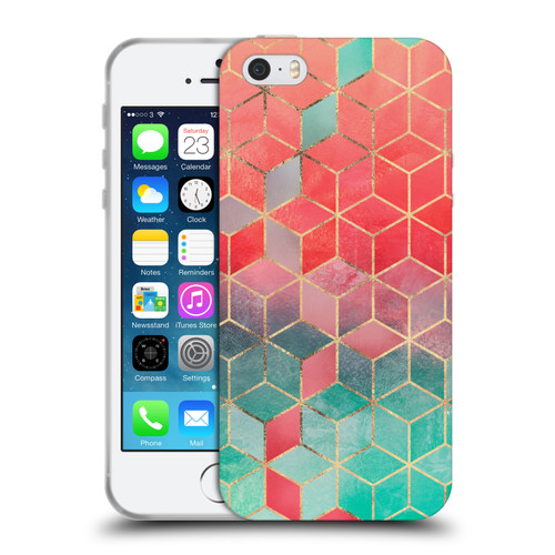 Elisabeth Fredriksson Cubes Collection Rose And Turquoise Soft Gel Case for Apple iPhone 5 / 5s / iPhone SE 2016