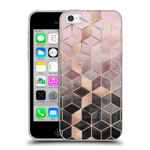 Elisabeth Fredriksson Cubes Collection Pink And Grey Gradient Soft Gel Case for Apple iPhone 5c