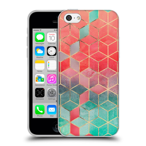 Elisabeth Fredriksson Cubes Collection Rose And Turquoise Soft Gel Case for Apple iPhone 5c