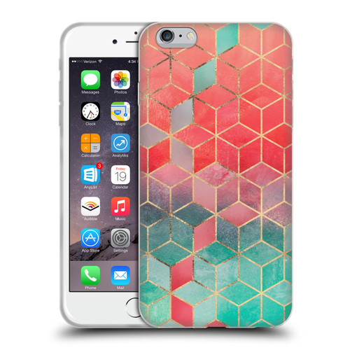 Elisabeth Fredriksson Cubes Collection Rose And Turquoise Soft Gel Case for Apple iPhone 6 Plus / iPhone 6s Plus