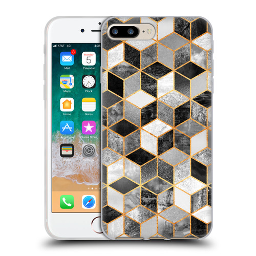 Elisabeth Fredriksson Cubes Collection Black And White Soft Gel Case for Apple iPhone 7 Plus / iPhone 8 Plus