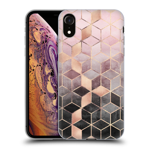 Elisabeth Fredriksson Cubes Collection Pink And Grey Gradient Soft Gel Case for Apple iPhone XR