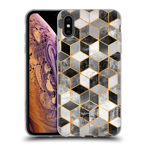 Elisabeth Fredriksson Cubes Collection Black And White Soft Gel Case for Apple iPhone XS Max