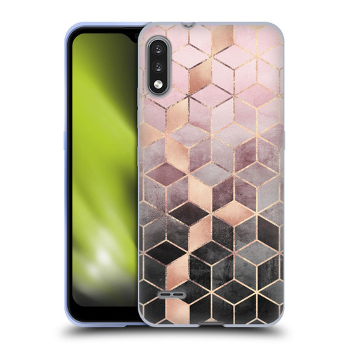 Elisabeth Fredriksson Cubes Collection Pink And Grey Gradient Soft Gel Case for LG K22