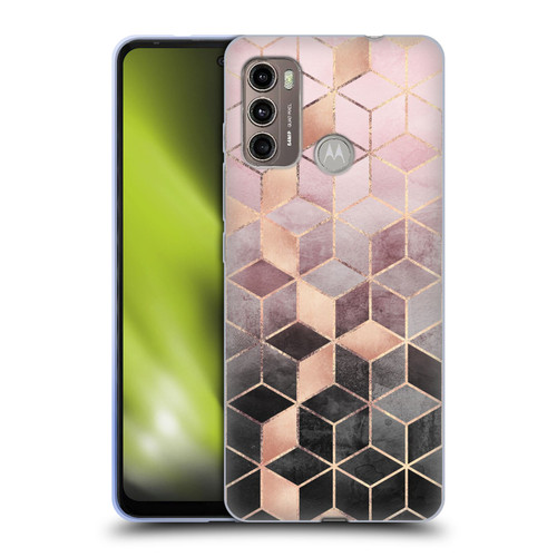 Elisabeth Fredriksson Cubes Collection Pink And Grey Gradient Soft Gel Case for Motorola Moto G60 / Moto G40 Fusion