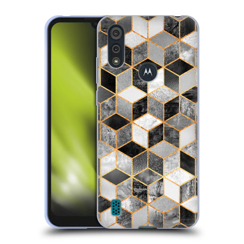 Elisabeth Fredriksson Cubes Collection Black And White Soft Gel Case for Motorola Moto E6s (2020)