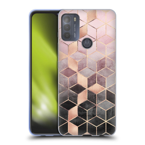 Elisabeth Fredriksson Cubes Collection Pink And Grey Gradient Soft Gel Case for Motorola Moto G50