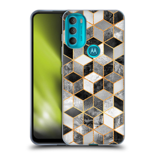 Elisabeth Fredriksson Cubes Collection Black And White Soft Gel Case for Motorola Moto G71 5G