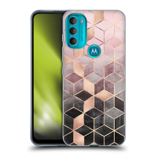 Elisabeth Fredriksson Cubes Collection Pink And Grey Gradient Soft Gel Case for Motorola Moto G71 5G