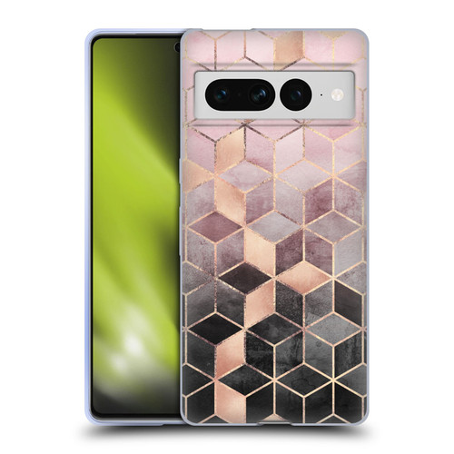 Elisabeth Fredriksson Cubes Collection Pink And Grey Gradient Soft Gel Case for Google Pixel 7 Pro