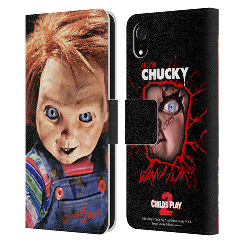 Child's Play II Key Art Doll Stare Leather Book Wallet Case Cover For Apple iPhone XR